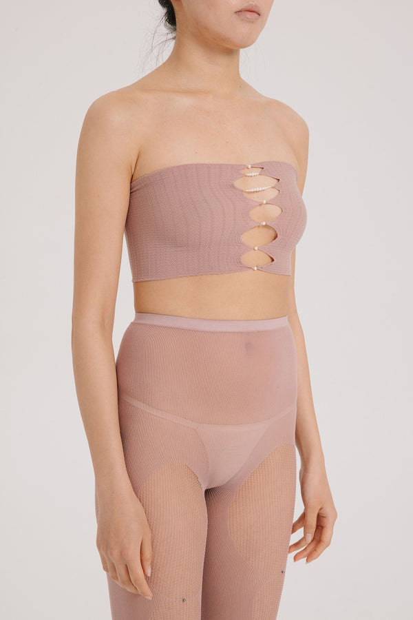 RUI one piece tube top RUIFW21SF03 light pink Tea rose